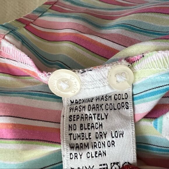 Vintage Lilly Pulitzer Pastel Striped Long Sleeve Button Down Cotton Blouse 6 - Picture 6 of 6